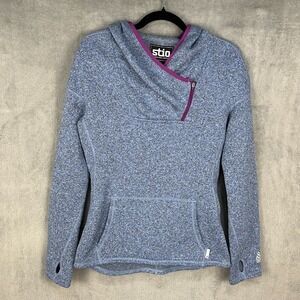 Stio Sweetwater Fleece Hoodie Womens Small Blue 1/4 Zip Cozy Hiking Outdoor